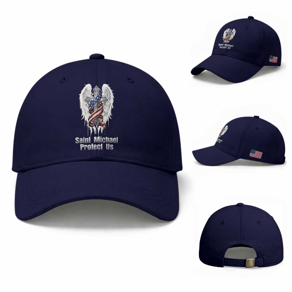 Saint Michael Protect Us American Christian Heritage Baseball Cap Catholic Faith Gift