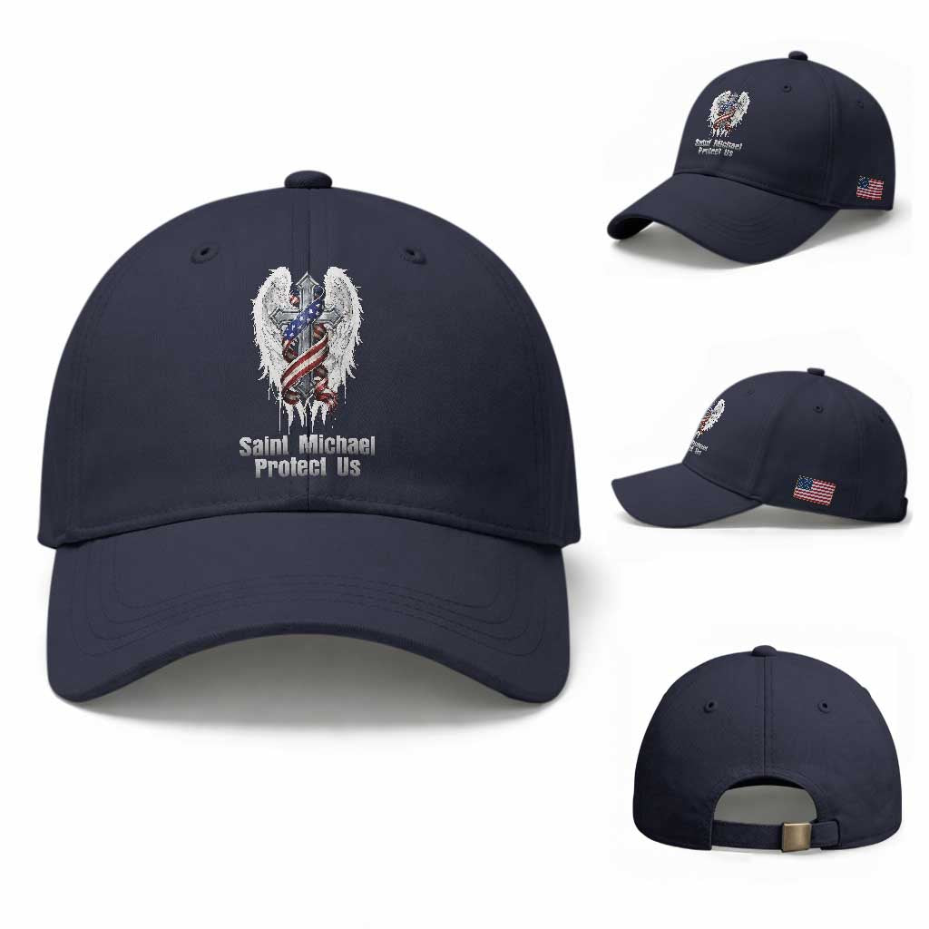 Saint Michael Protect Us American Christian Heritage Baseball Cap Catholic Faith Gift
