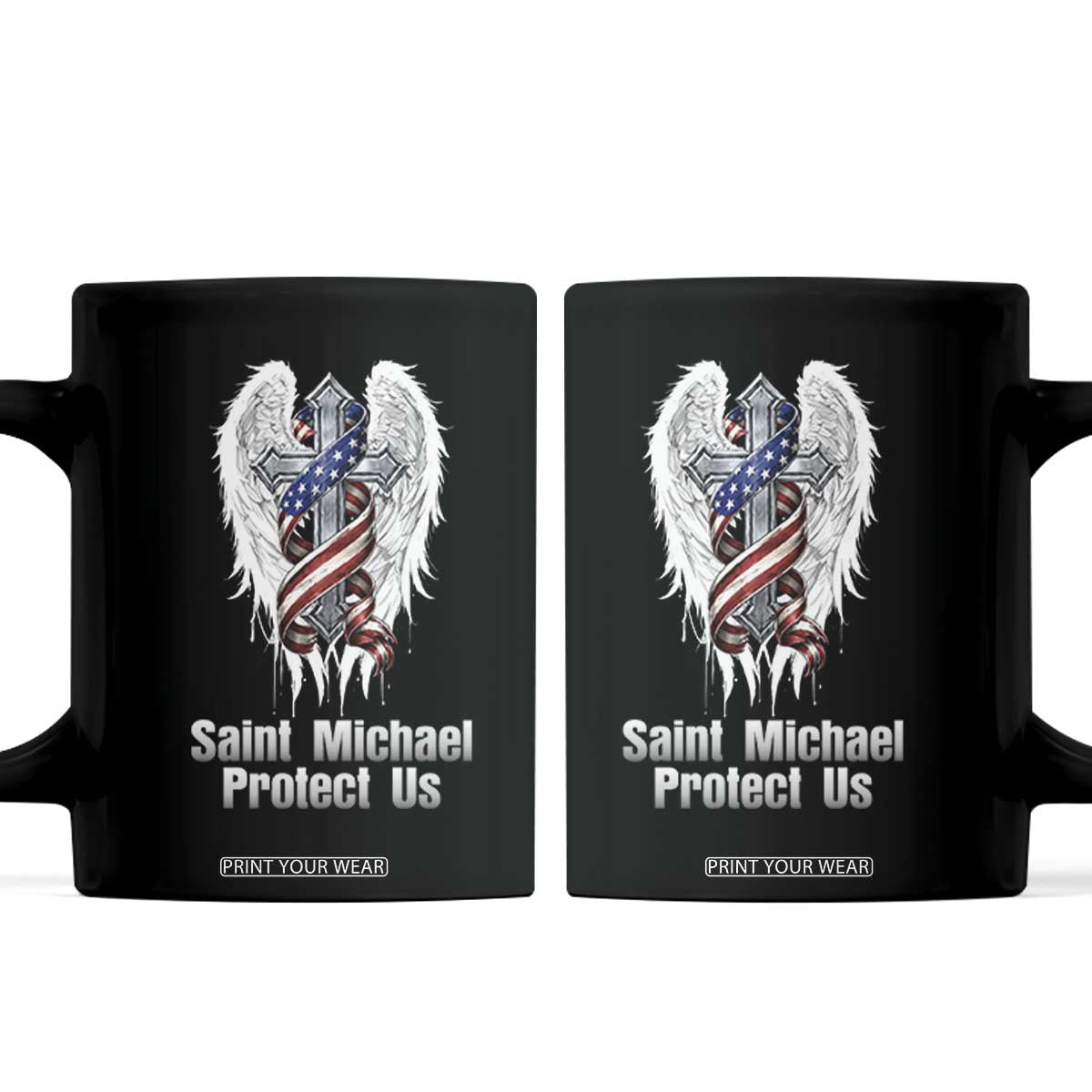 Saint Michael Protect Us American Christian Heritage Coffee Mug Catholic Faith Gift