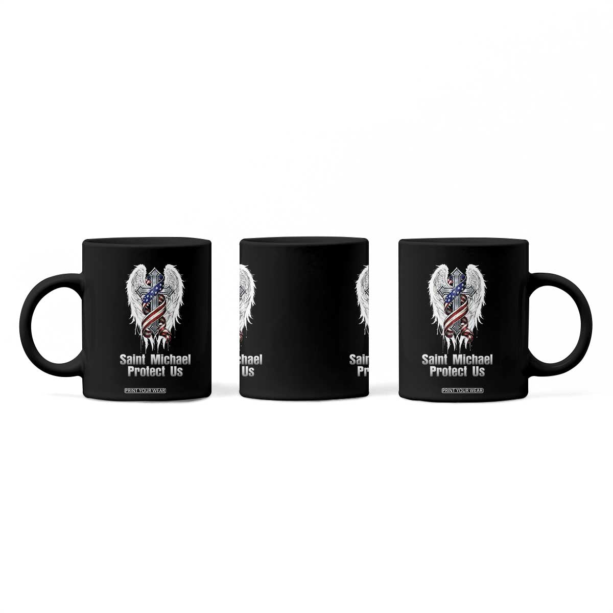 Saint Michael Protect Us American Christian Heritage Coffee Mug Catholic Faith Gift