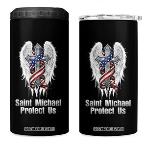 Saint Michael Protect Us American Christian Heritage 4 in 1 Can Cooler Tumbler Catholic Faith Gift