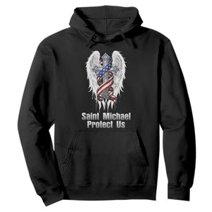 Saint Michael Protect Us American Christian Heritage Hoodie Catholic Faith Gift