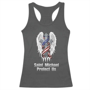 Saint Michael Protect Us American Christian Heritage Racerback Tank Top Catholic Faith Gift