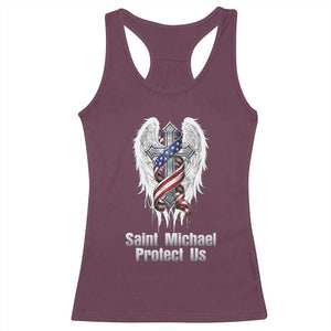 Saint Michael Protect Us American Christian Heritage Racerback Tank Top Catholic Faith Gift