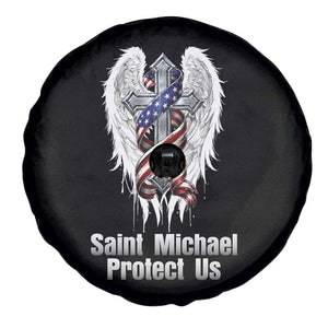 Saint Michael Protect Us American Christian Heritage Spare Tire Cover Catholic Faith Gift
