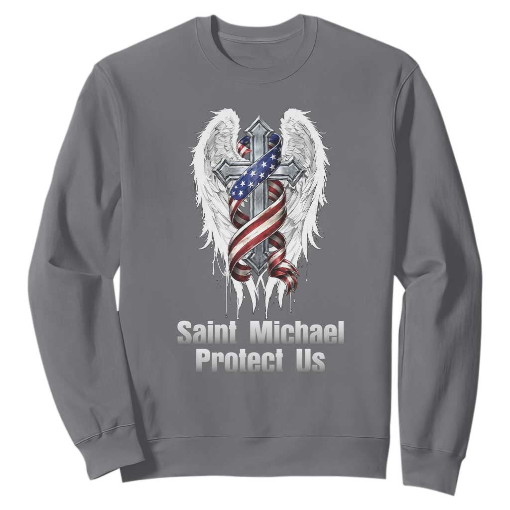 Saint Michael Protect Us American Christian Heritage Sweatshirt Catholic Faith Gift