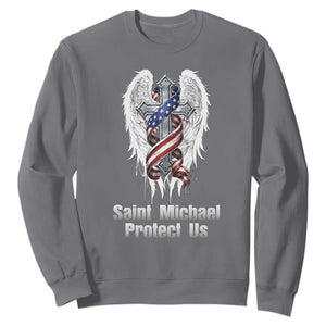 Saint Michael Protect Us American Christian Heritage Sweatshirt Catholic Faith Gift