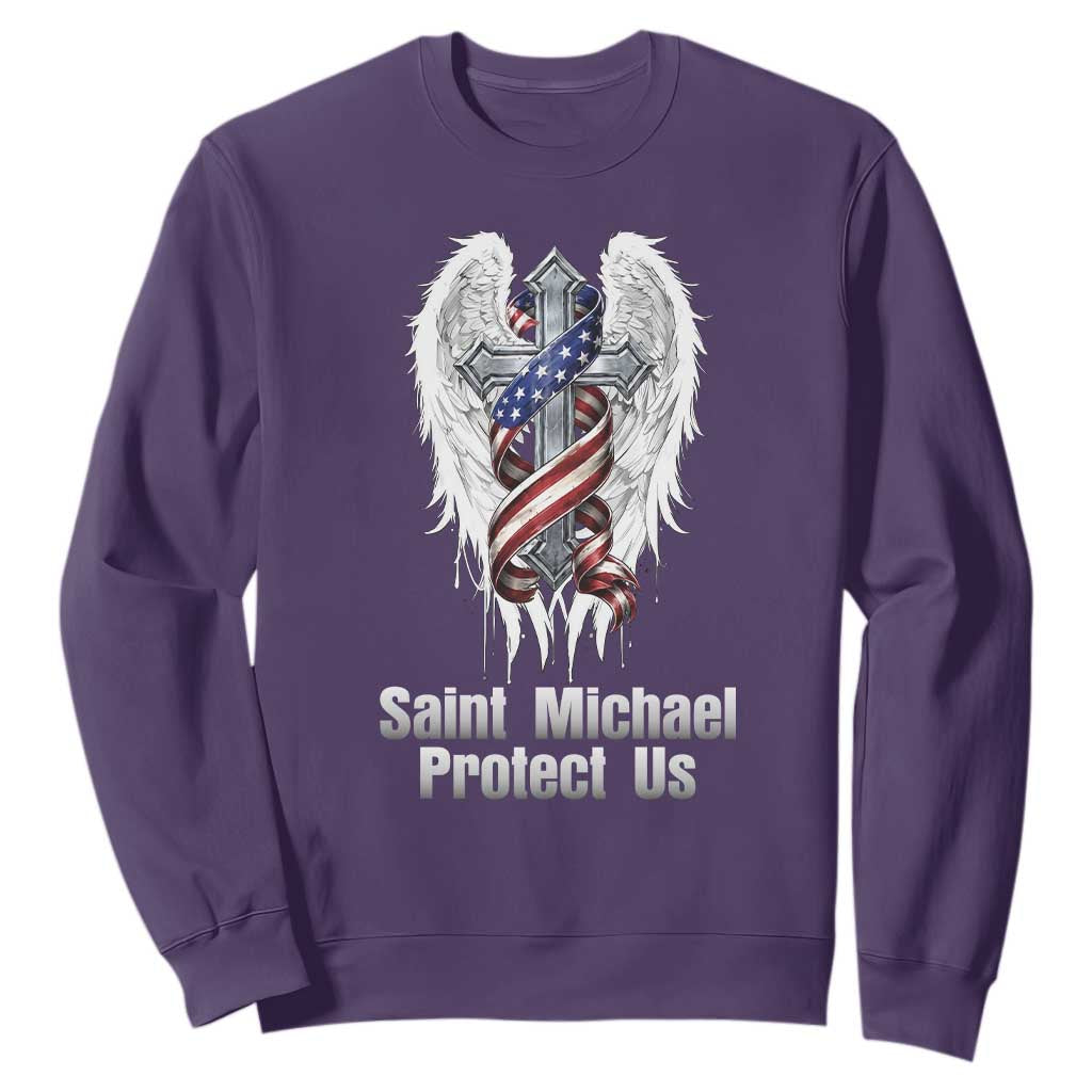 Saint Michael Protect Us American Christian Heritage Sweatshirt Catholic Faith Gift
