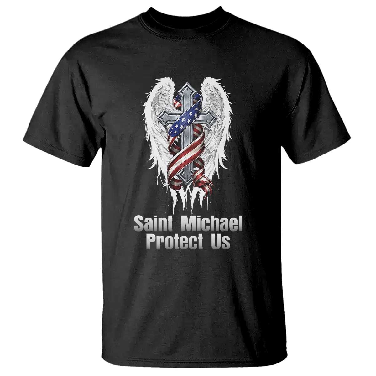 Saint Michael Protect Us American Christian Heritage T Shirt Catholic Faith Gift