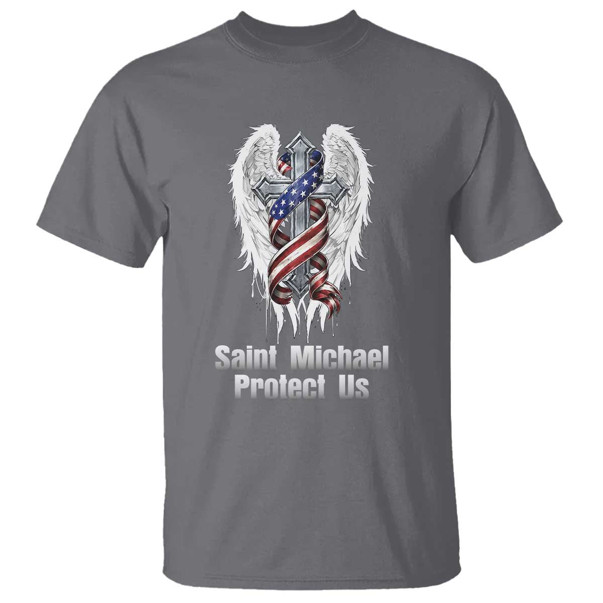 Saint Michael Protect Us American Christian Heritage T Shirt Catholic Faith Gift
