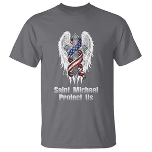Saint Michael Protect Us American Christian Heritage T Shirt Catholic Faith Gift