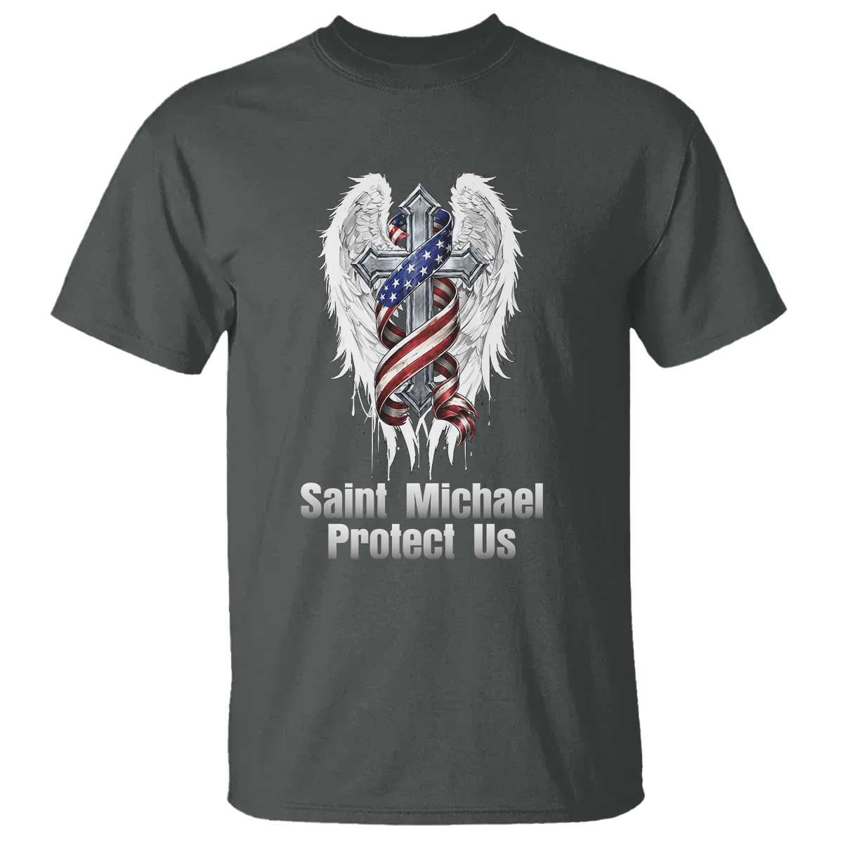 Saint Michael Protect Us American Christian Heritage T Shirt Catholic Faith Gift
