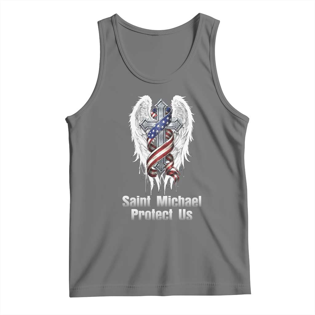 Saint Michael Protect Us American Christian Heritage Tank Top Catholic Faith Gift