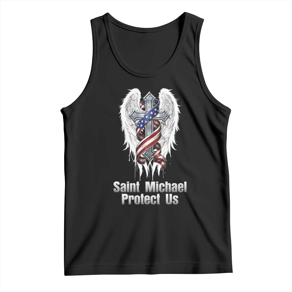 Saint Michael Protect Us American Christian Heritage Tank Top Catholic Faith Gift