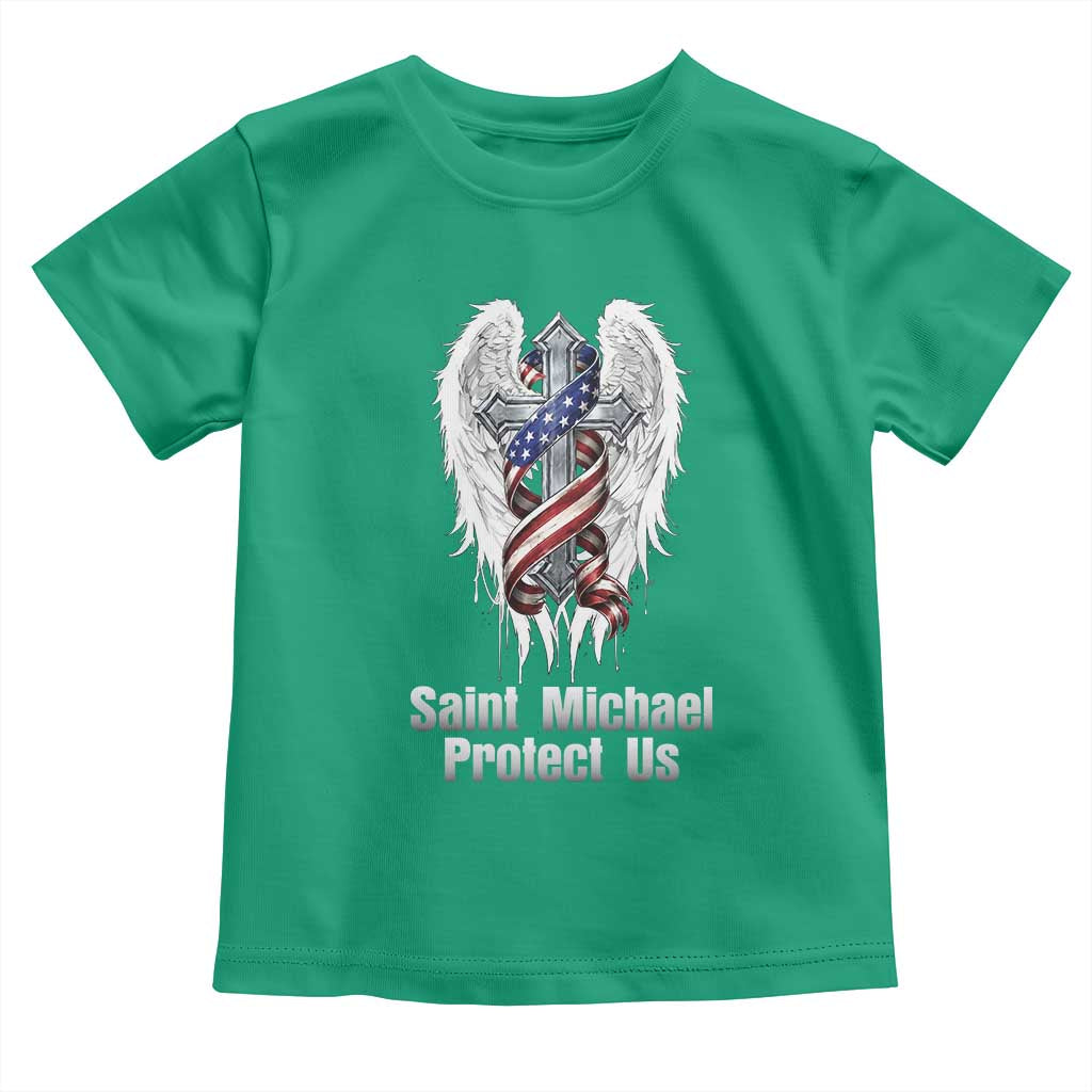 Saint Michael Protect Us American Christian Heritage Toddler T Shirt Catholic Faith Gift
