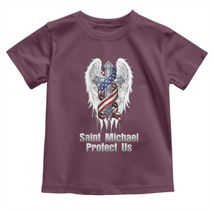 Saint Michael Protect Us American Christian Heritage Toddler T Shirt Catholic Faith Gift