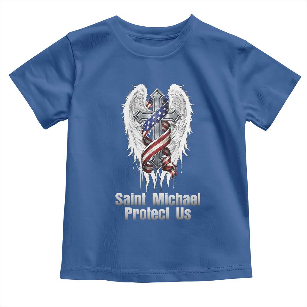 Saint Michael Protect Us American Christian Heritage Toddler T Shirt Catholic Faith Gift