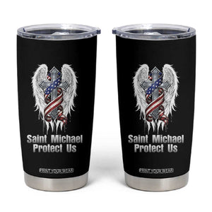Saint Michael Protect Us American Christian Heritage Tumbler Cup Catholic Faith Gift