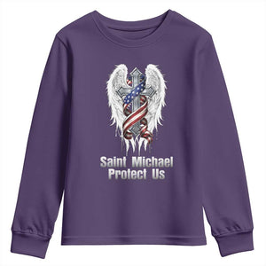 Saint Michael Protect Us American Christian Heritage Youth Sweatshirt Catholic Faith Gift