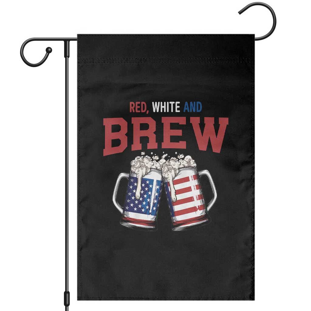 American Flag Beer Lover Garden Flag Red White And Brew TS12 Black Print Your Wear