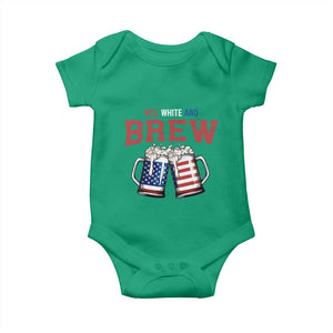 American Flag Beer Lover Baby Onesie Red White And Brew