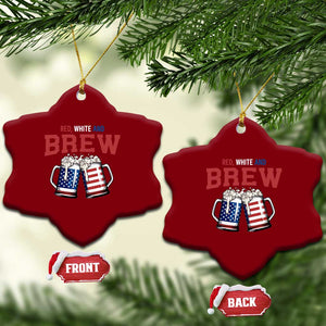 American Flag Beer Lover Ceramic Ornament Red White And Brew TS12 Print Your Wear