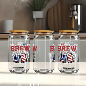 American Flag Beer Lover Glass Can Red White And Brew