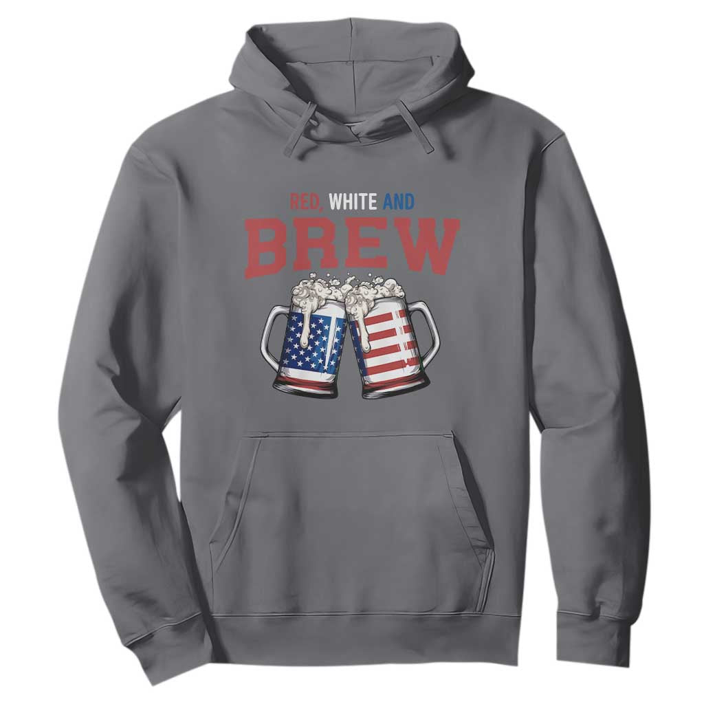 American Flag Beer Lover Hoodie Red White And Brew