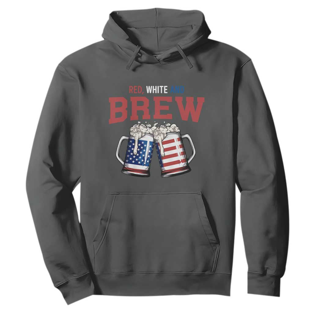 American Flag Beer Lover Hoodie Red White And Brew