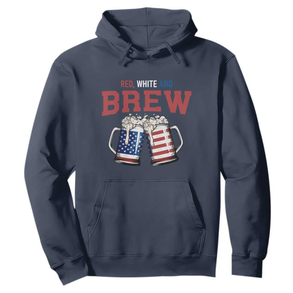 American Flag Beer Lover Hoodie Red White And Brew