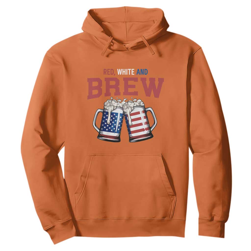 American Flag Beer Lover Hoodie Red White And Brew
