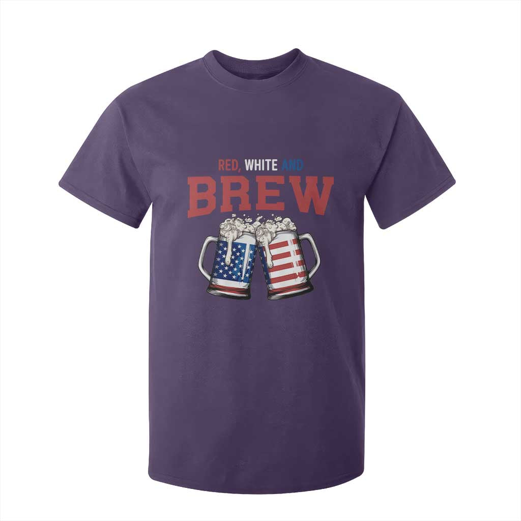 American Flag Beer Lover T Shirt For Kid Red White And Brew TS12 Purple Print Your Wear