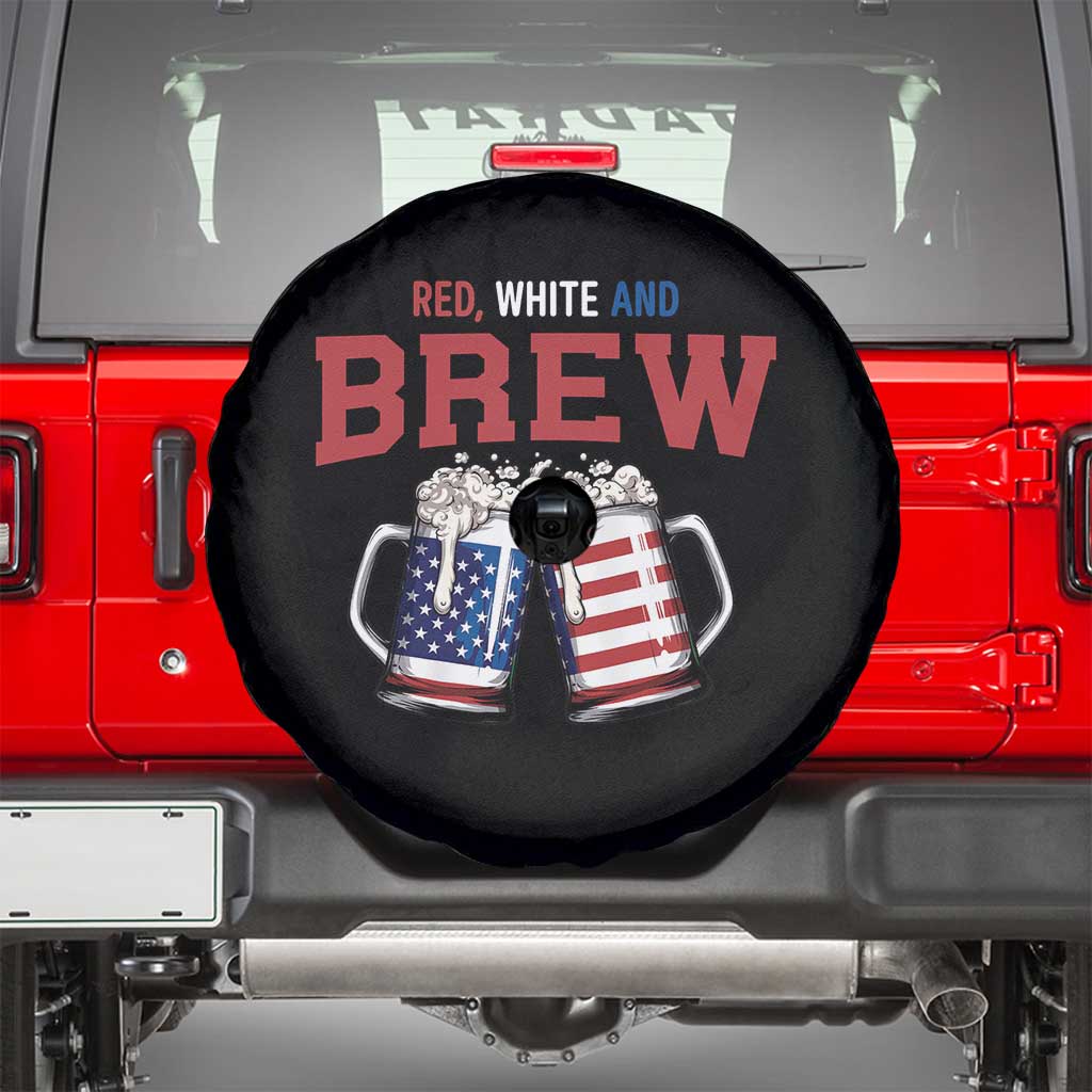 American Flag Beer Lover Spare Tire Cover Red White And Brew