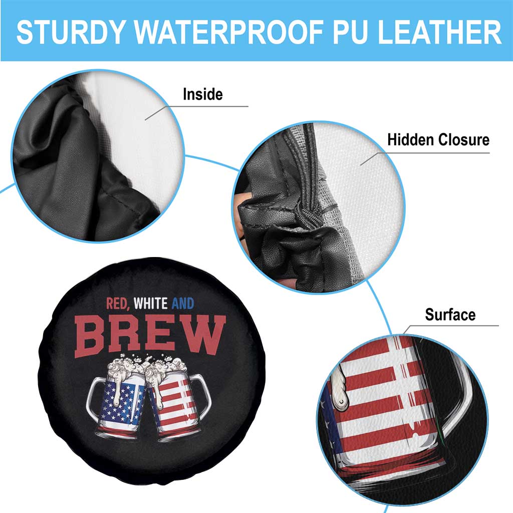 American Flag Beer Lover Spare Tire Cover Red White And Brew