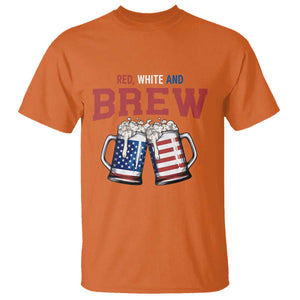 American Flag Beer Lover T Shirt Red White And Brew