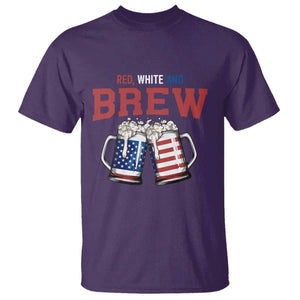 American Flag Beer Lover T Shirt Red White And Brew
