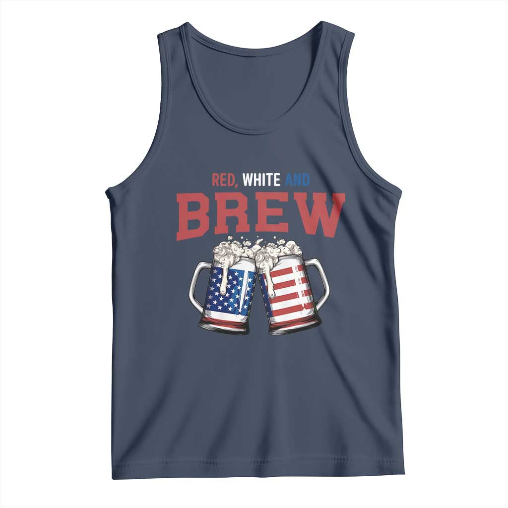 American Flag Beer Lover Tank Top Red White And Brew