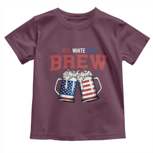 American Flag Beer Lover Toddler T Shirt Red White And Brew