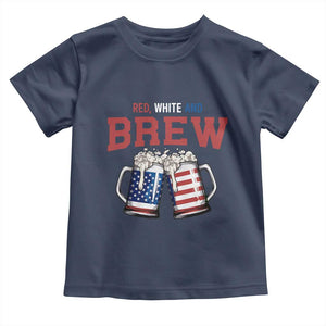 American Flag Beer Lover Toddler T Shirt Red White And Brew