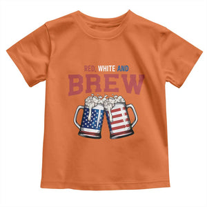 American Flag Beer Lover Toddler T Shirt Red White And Brew