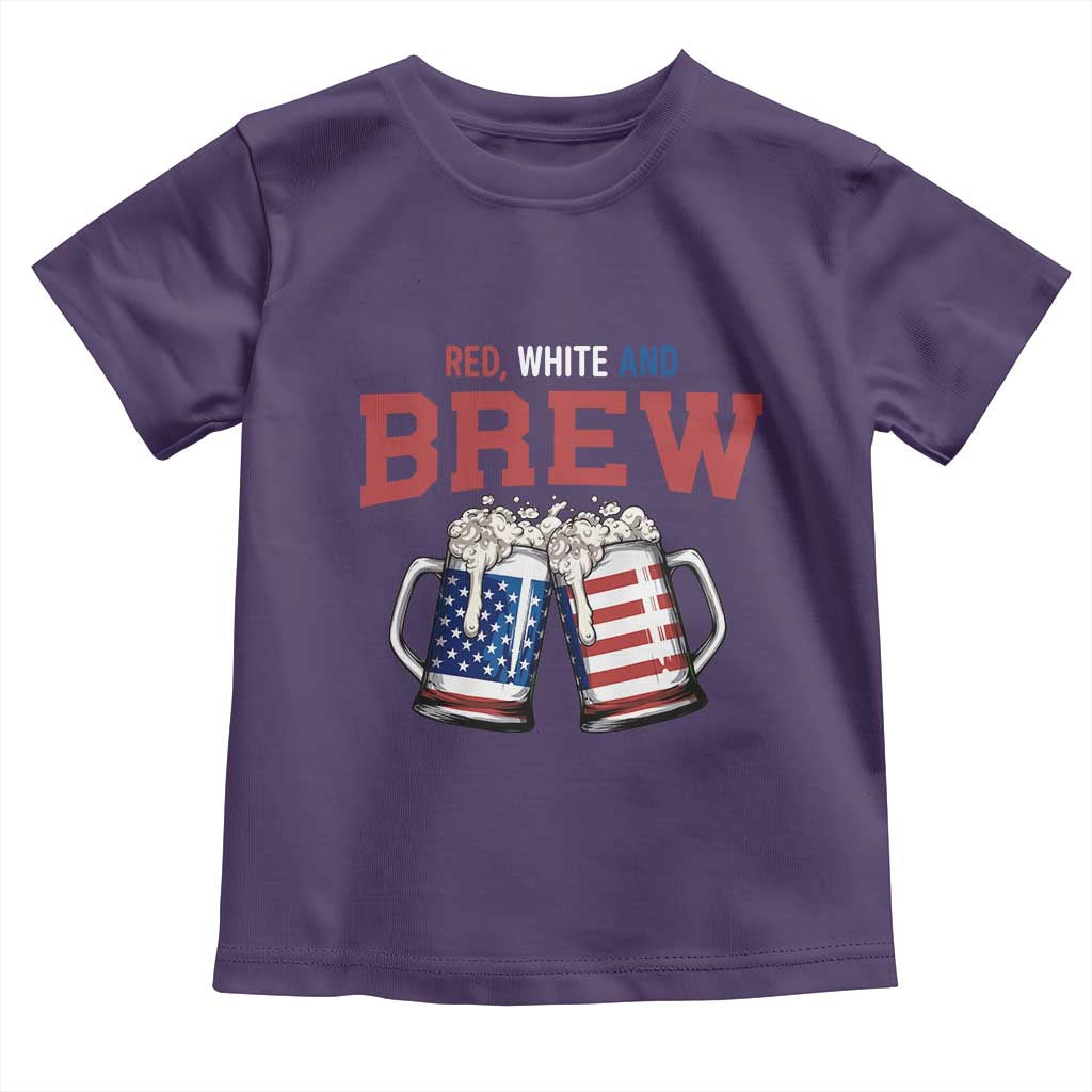 American Flag Beer Lover Toddler T Shirt Red White And Brew