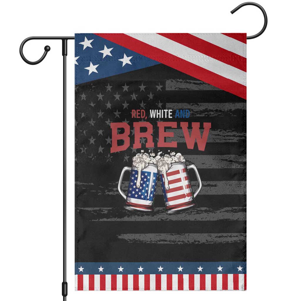 American Flag Beer Lover Patriotic Garden Flag Red White And Brew