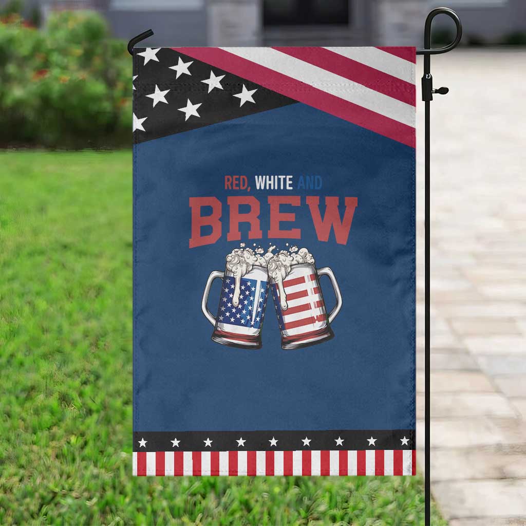 American Flag Beer Lover Patriotic Garden Flag Red White And Brew