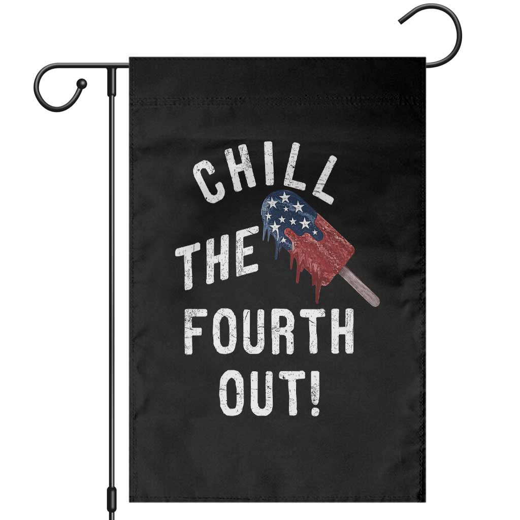 American Flag Popsicle Garden Flag Chill The Fourth Out TS12 Black Print Your Wear