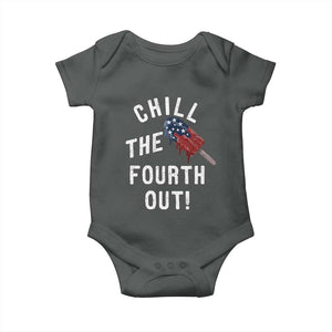 American Flag Popsicle Baby Onesie Chill The Fourth Out
