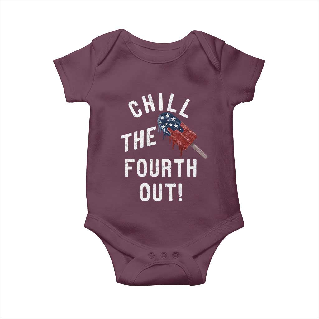American Flag Popsicle Baby Onesie Chill The Fourth Out