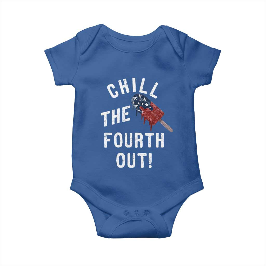 American Flag Popsicle Baby Onesie Chill The Fourth Out