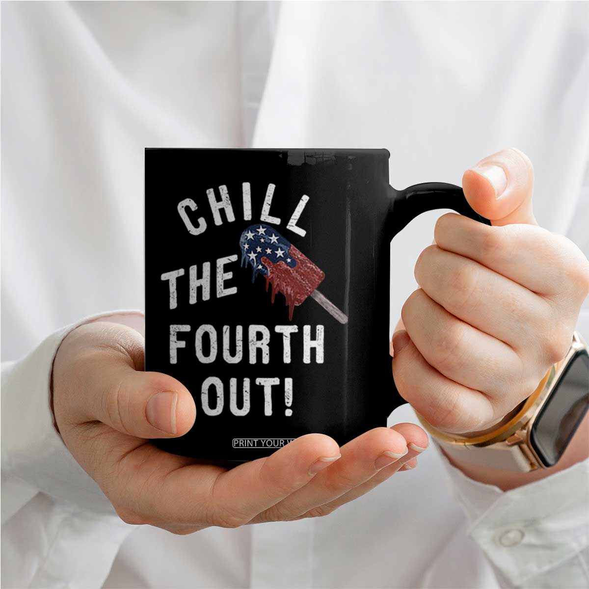 American Flag Popsicle Coffee Mug Chill The Fourth Out