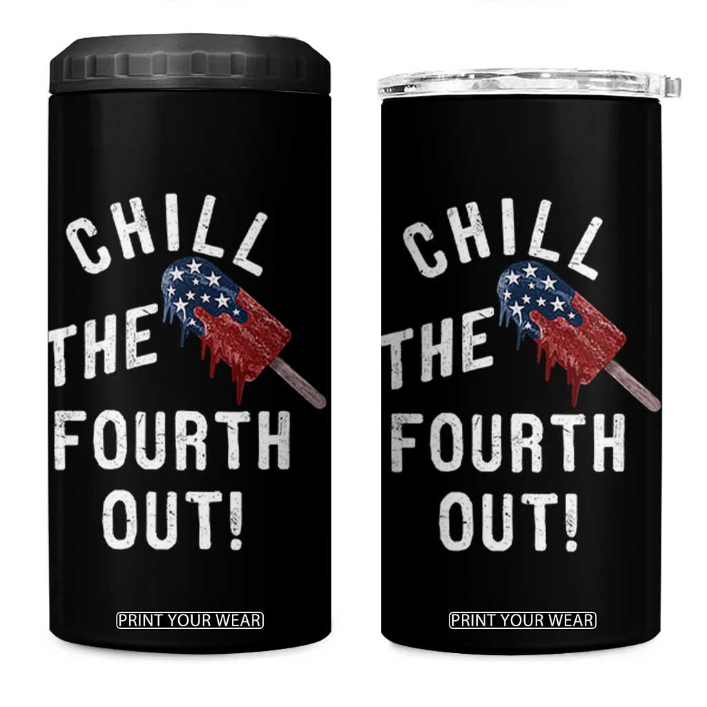 American Flag Popsicle 4 in 1 Can Cooler Tumbler Chill The Fourth Out