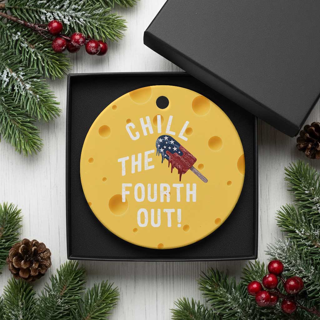 American Flag Popsicle Ceramic Ornament Chill The Fourth Out TS12 1pc Yellow Cheese Print Your Wear